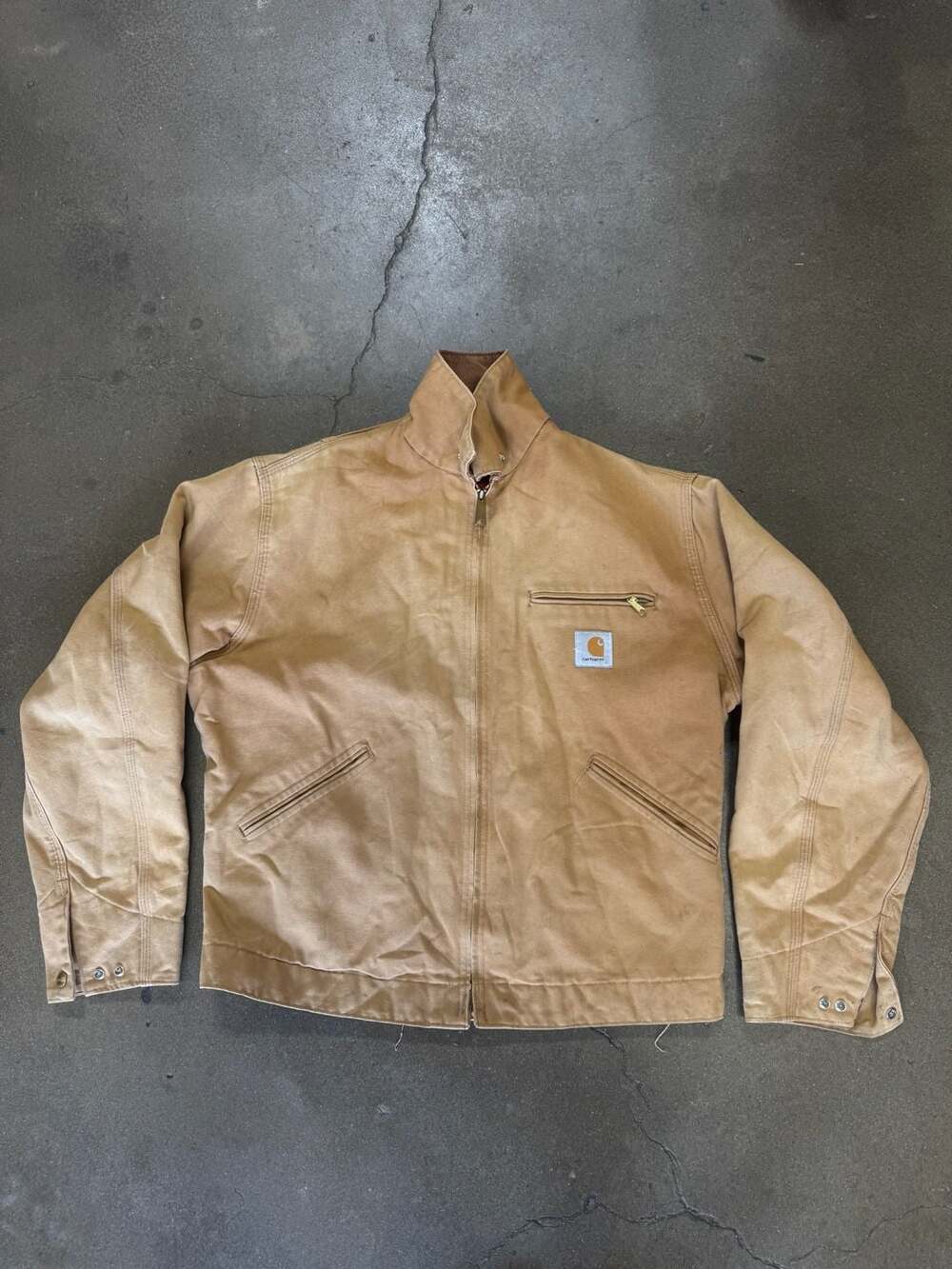Vintage Carhartt J18 BRN Detroit Quilted-Lined Canvas Work Jacket